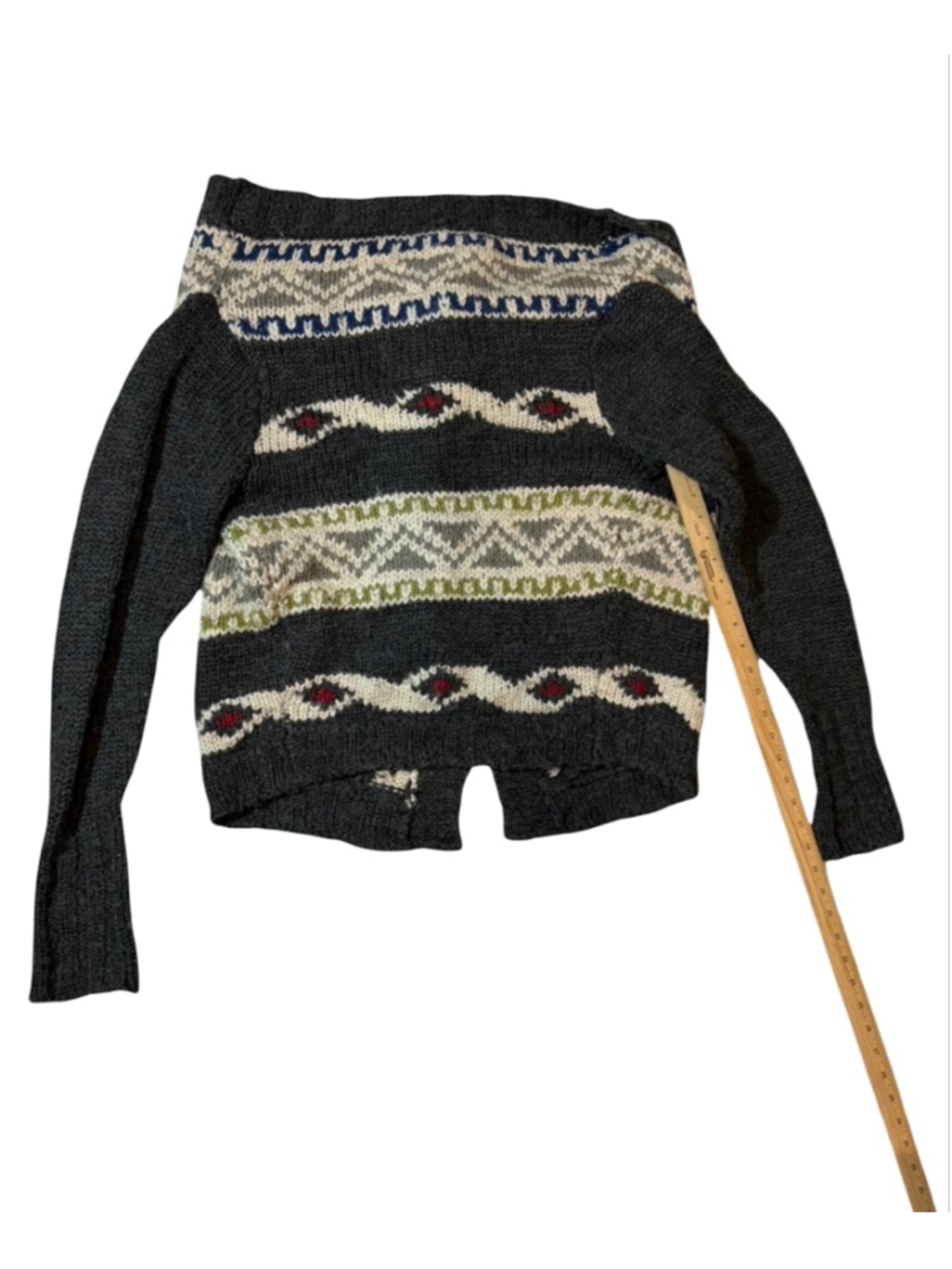 Y2K Abercrombie & Fitch Fair Isle Shawl Collar Cardigan Sweater Wool Blend M/L